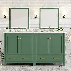 RBXC Solid Wood Double Sink Bathroom Vanity Cabinet With Storage The Pet & Home Store