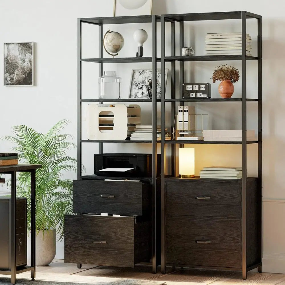 IRONCK Industrial Bookcase File Cabinet Drawers Freestanding
