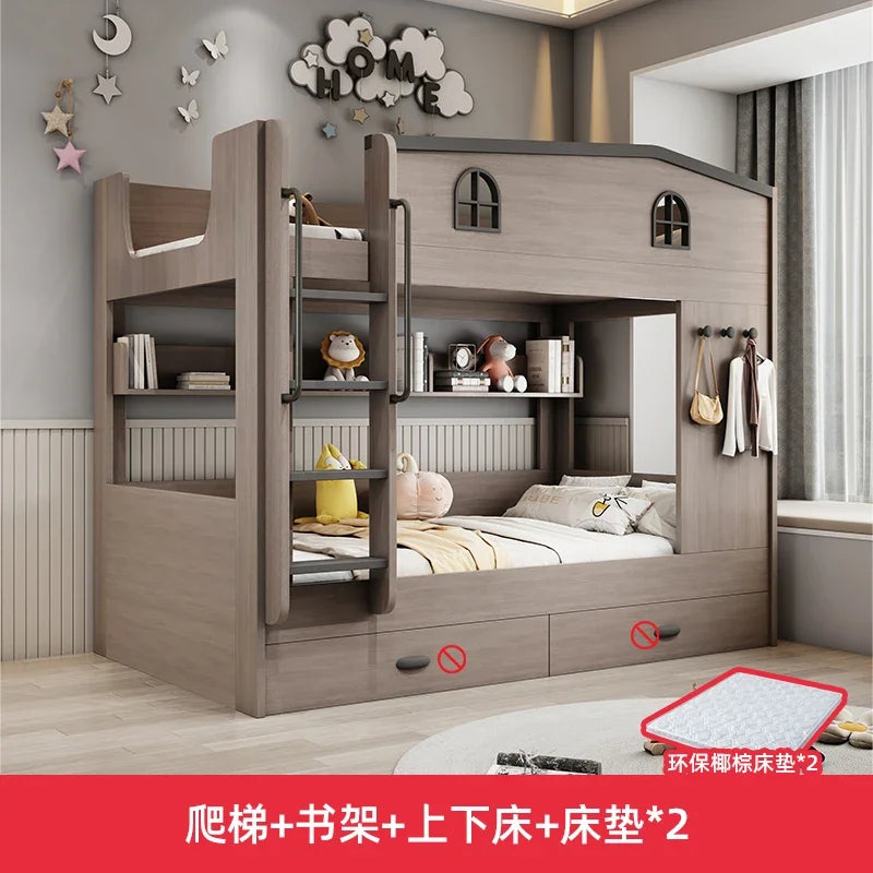 MDNG Bunk Bed With Drawers And Staircase Loft For Kids