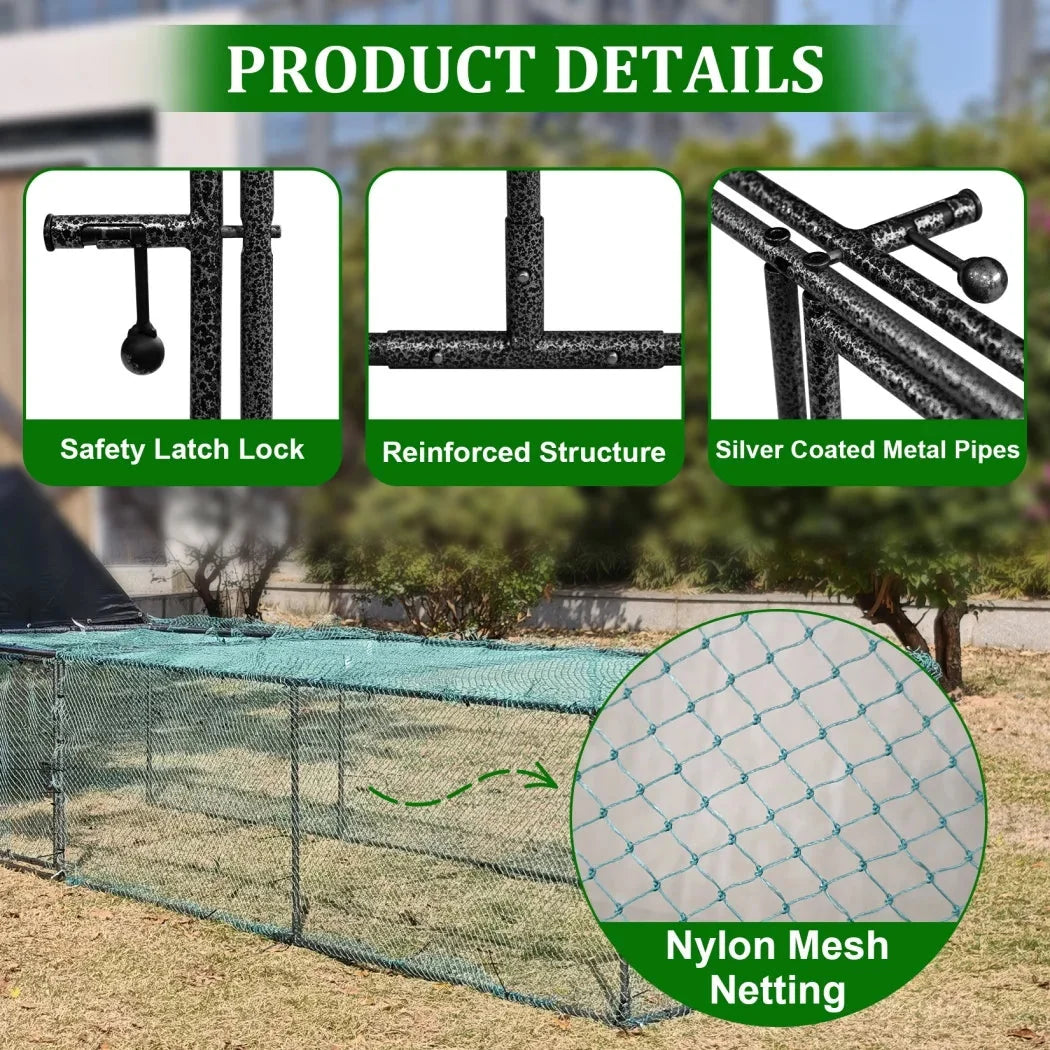 Large Chicken Coop Cage Outdoor Hen Poultry Cage Run Pen Fence Duck House with Nylon Netting Rabbit Hutch Run Nest Pet Cage The Pet & Home Store