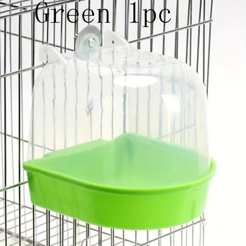 Transparent Bird Bath Tub Splashproof PP Shower For Parrots Conures