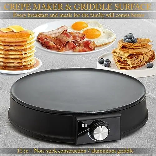 XMSJ Electric Crepe Griddle With Nonstick Surface For Home Use