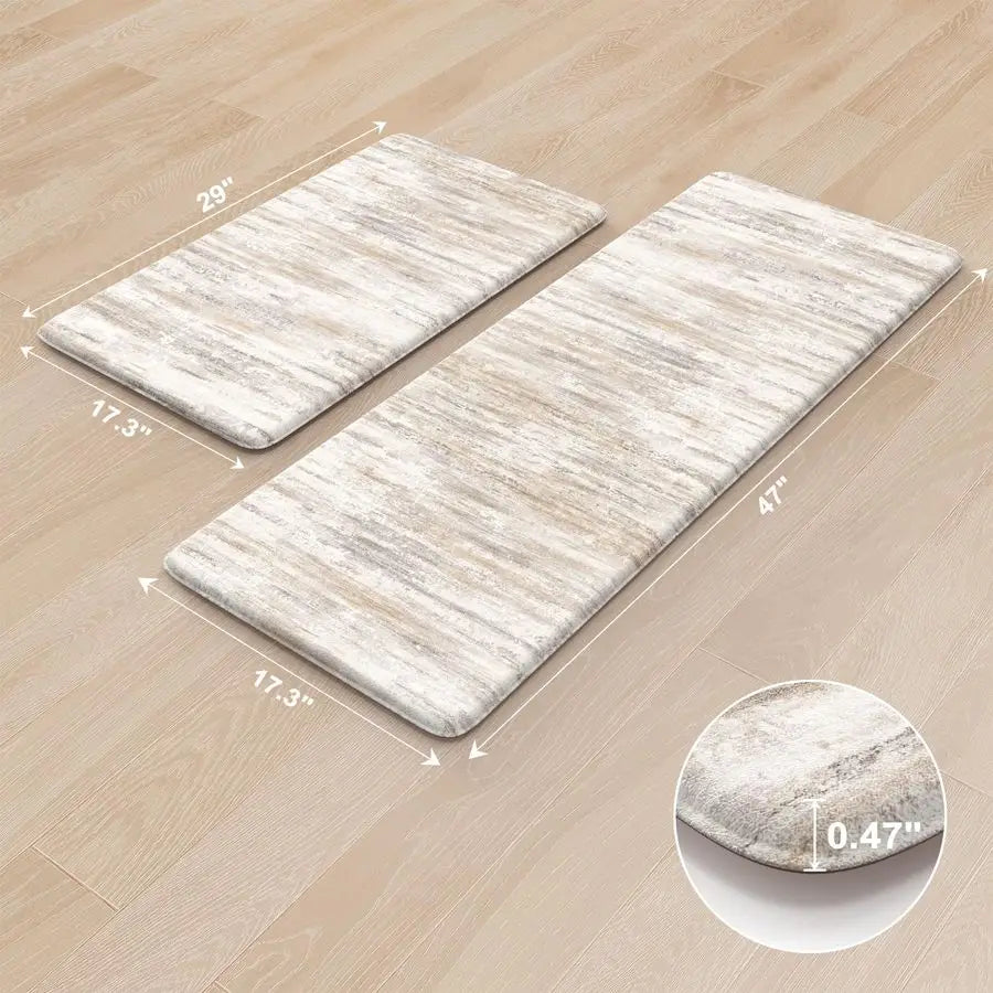 Anti Fatigue Kitchen Mats 2 Piece Memory Foam Cushioned