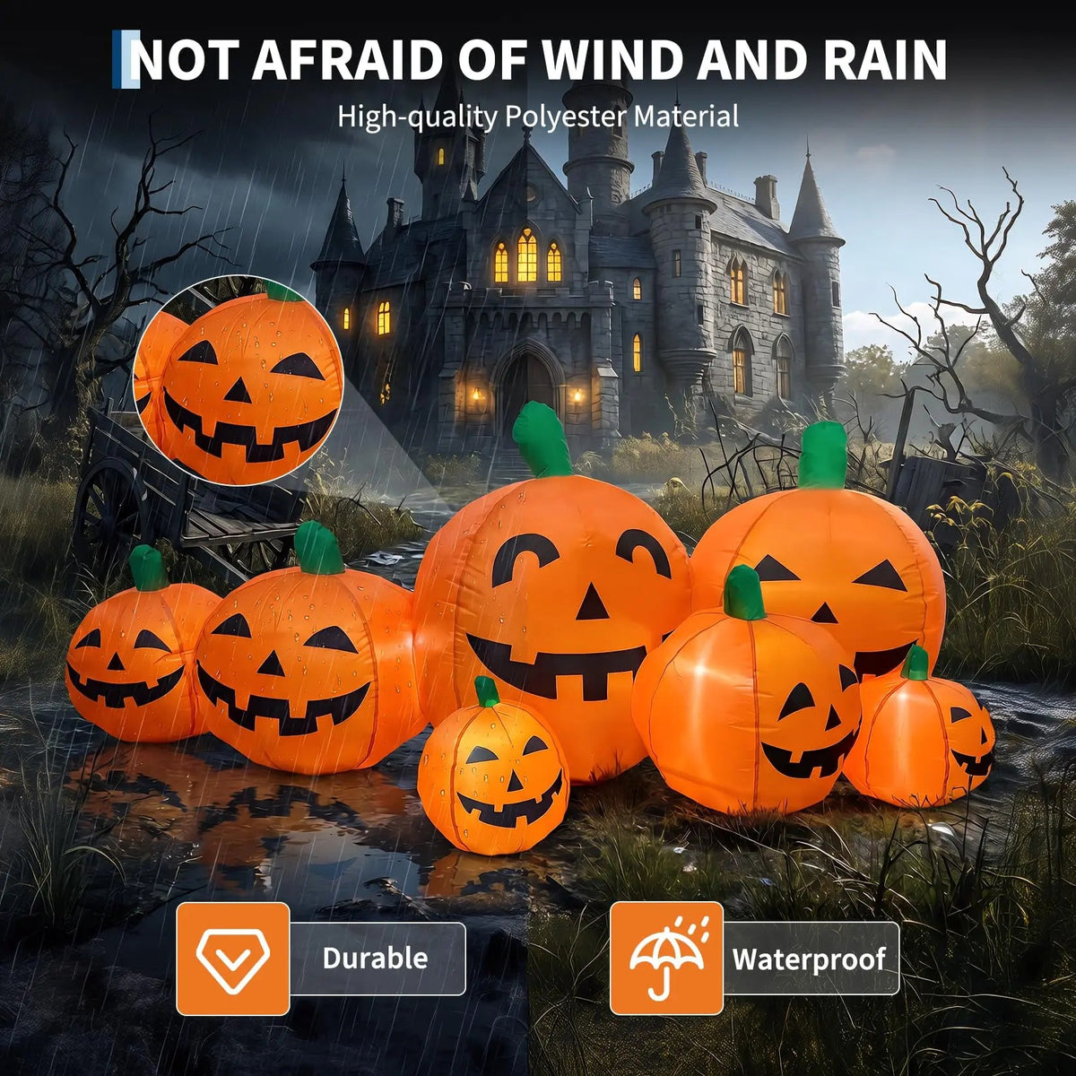 7.5FT Halloween Inflatable Pumpkin Patch The Pet & Home Store