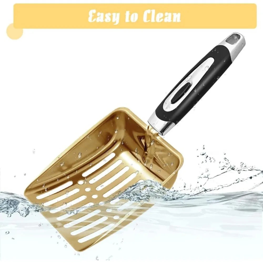 Stainless Steel Cat Litter Scoop - Metal Medium Cat Litter Scoop - Sturdy Mesh Scooper - Easy to Clean - Suitable for Cat Litter