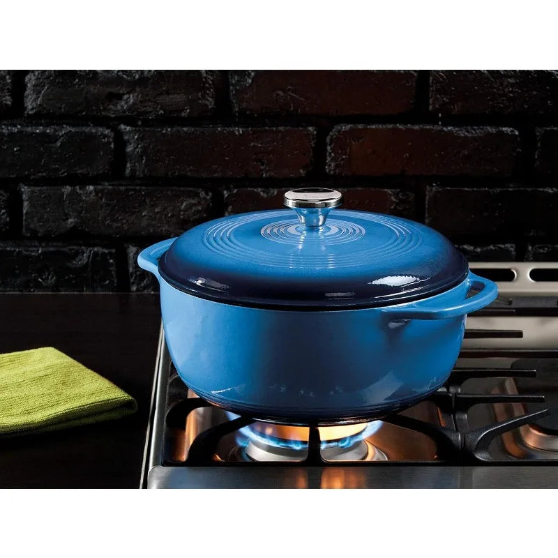 Lodge Enameled Cast Iron Dutch Oven Lid Oven Safe 500F