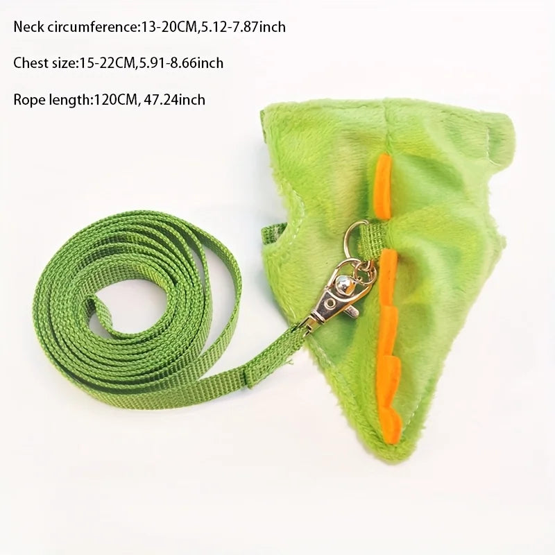 Ferret Harness And Leash Set Dinosaur Vest With Bell