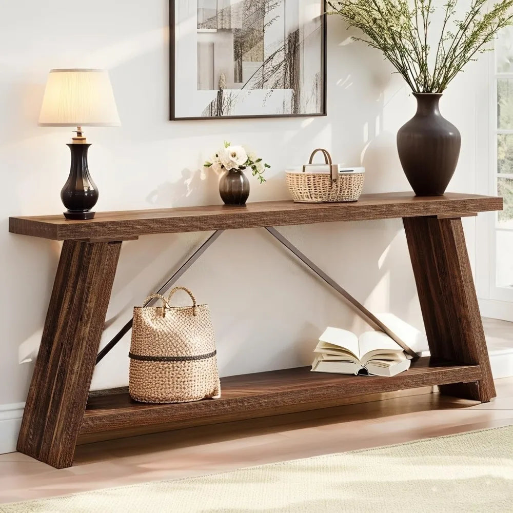 DAFIFY Tribesigns Sofa Table Behind Couch With Storage