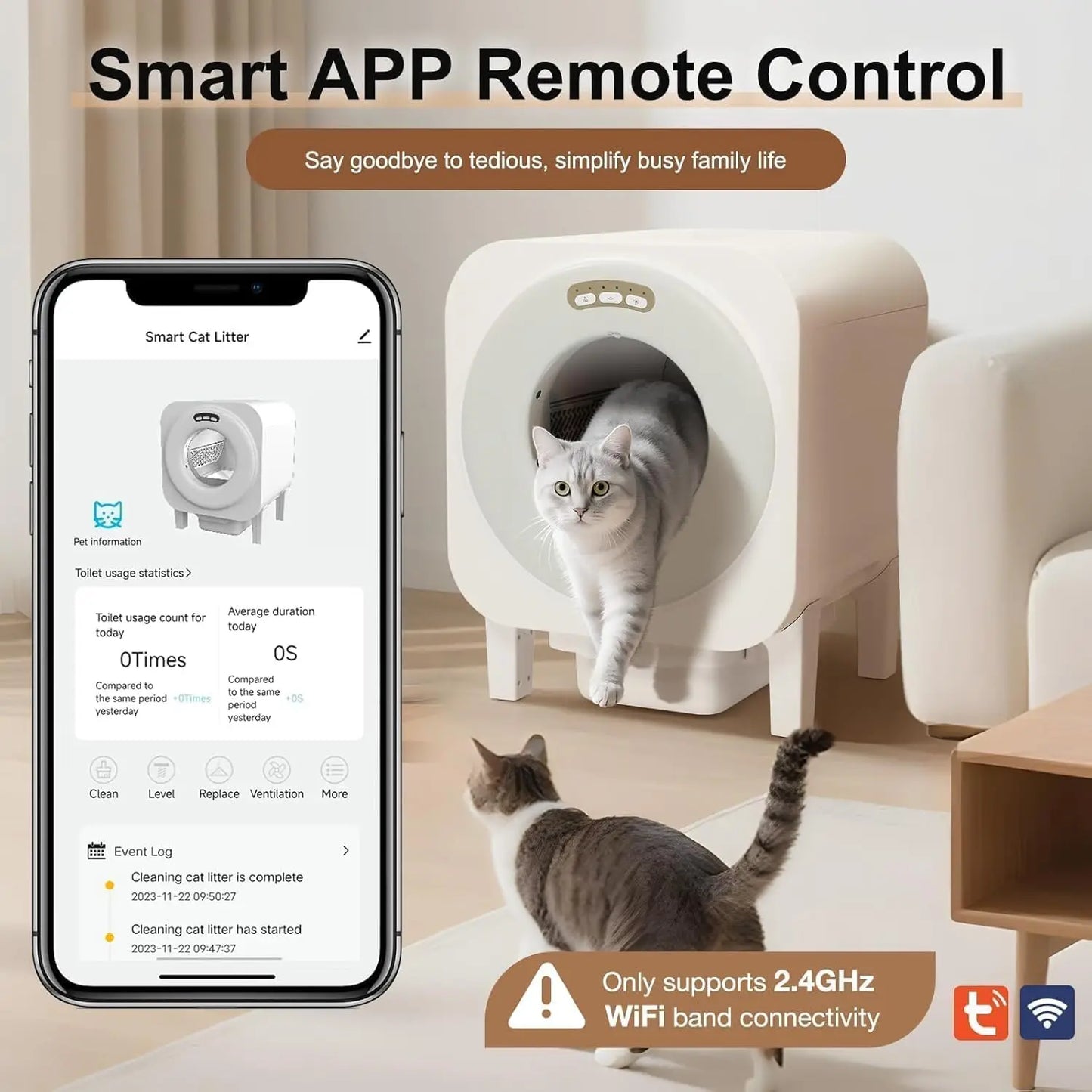 Self Cleaning Automatic Cat Litter Box For Multiple Cats