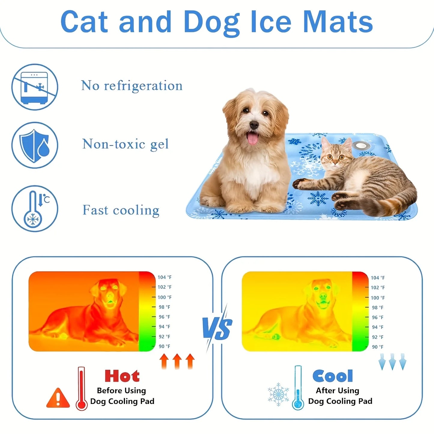Pet Summer Self-Cooling Pad For Dogs And Cats, Easy Cleaning