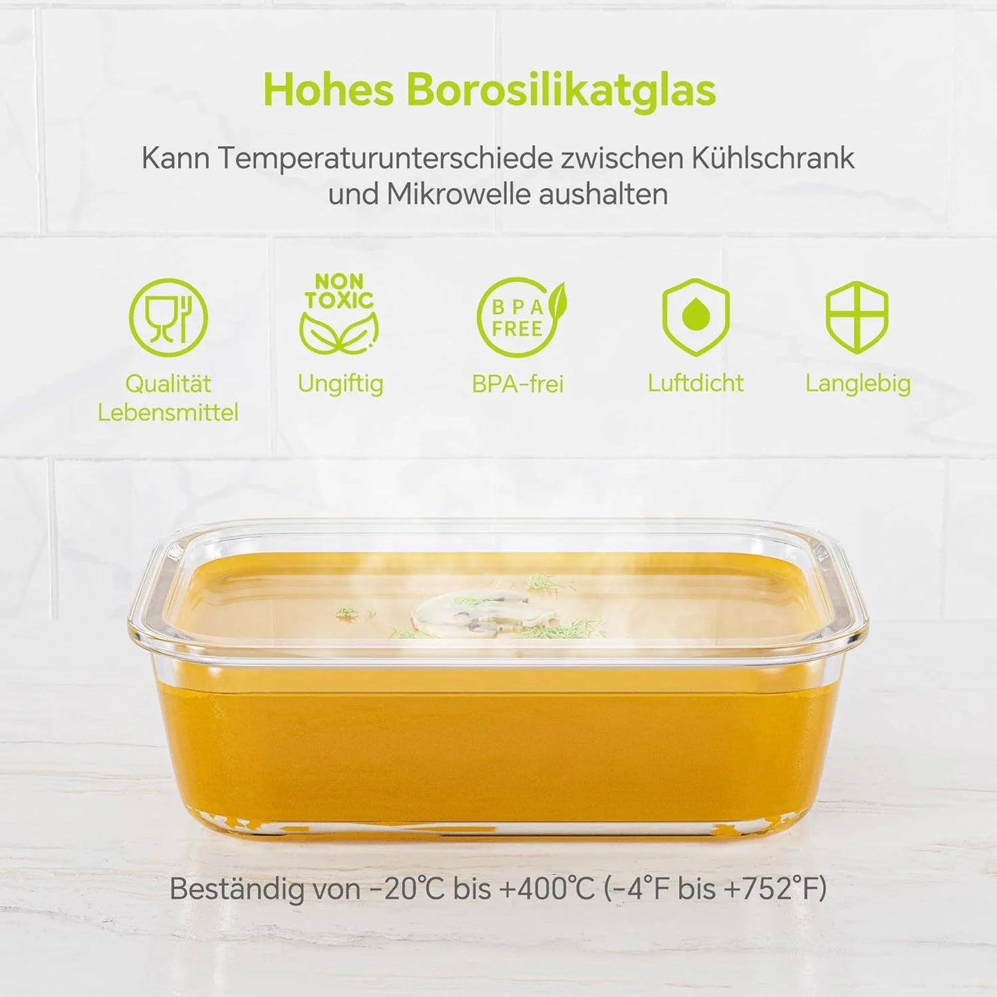 8-Pack Airtight Glass Food Storage Containers,Borosilicate Glass,Leakproof & Stackable for Microwave,Oven,Freezer and Dishwasher