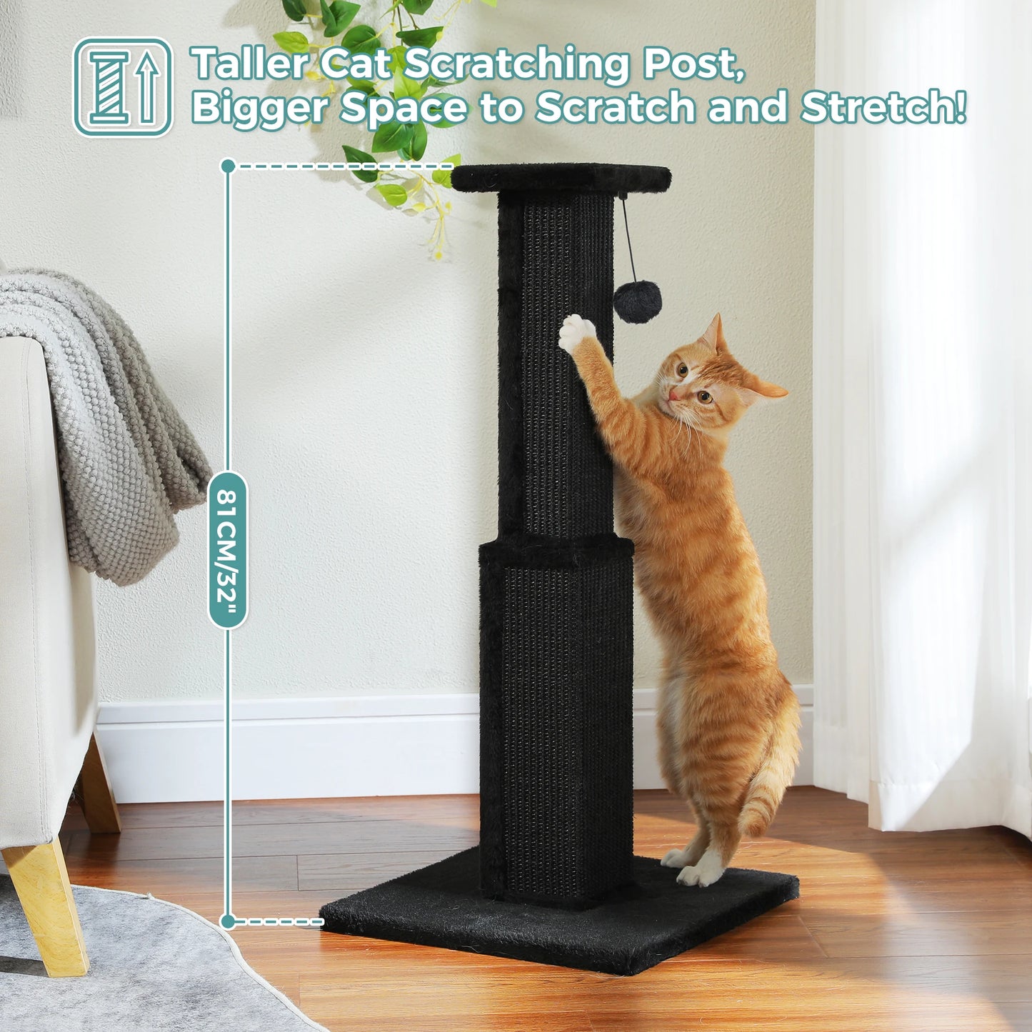 PAWZ Road Large Cat Scratching Post For Indoor Cats Ultimate Sisal Toy