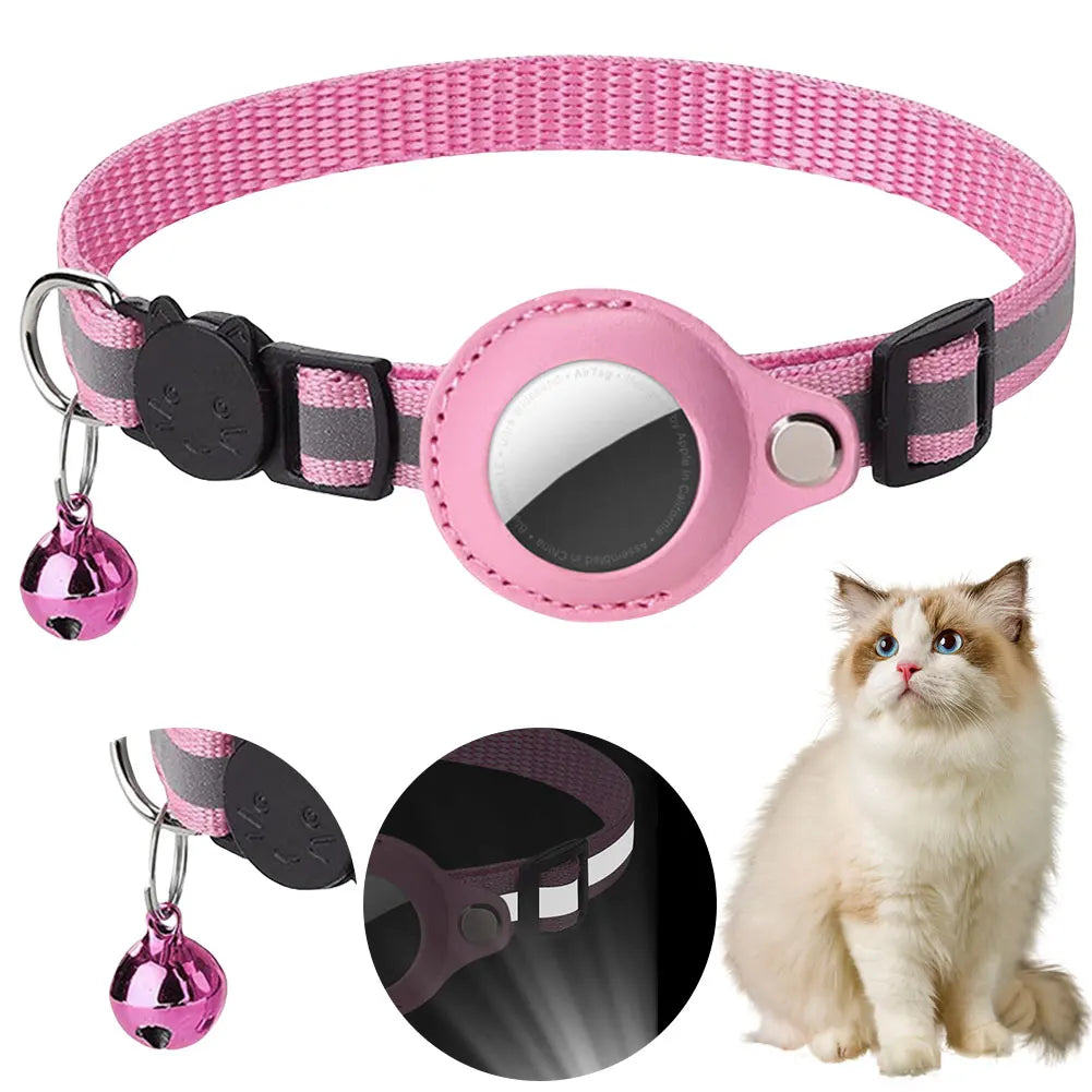 Alloyseed Apple AirTag Cat Collar Reflective Pet Safety Buckle Kitten