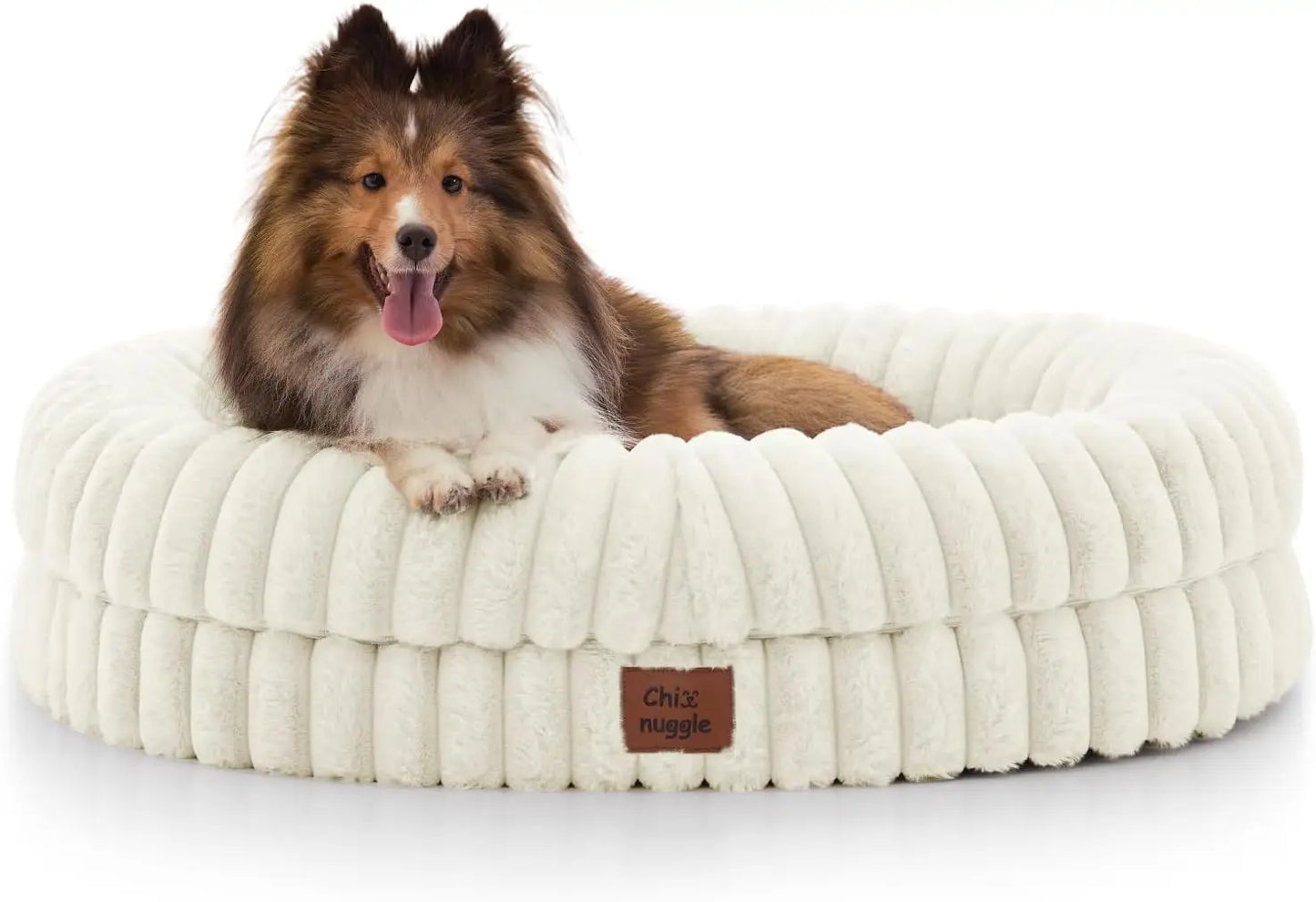 Faux Fur Orthopedic Dog Bolster Bed, Waterproof Washable Cover| rectangular dog sofa couch,egg crate foam,non-slip bottom,for small medium dogs,dark grey,30*24*7,puppy bed