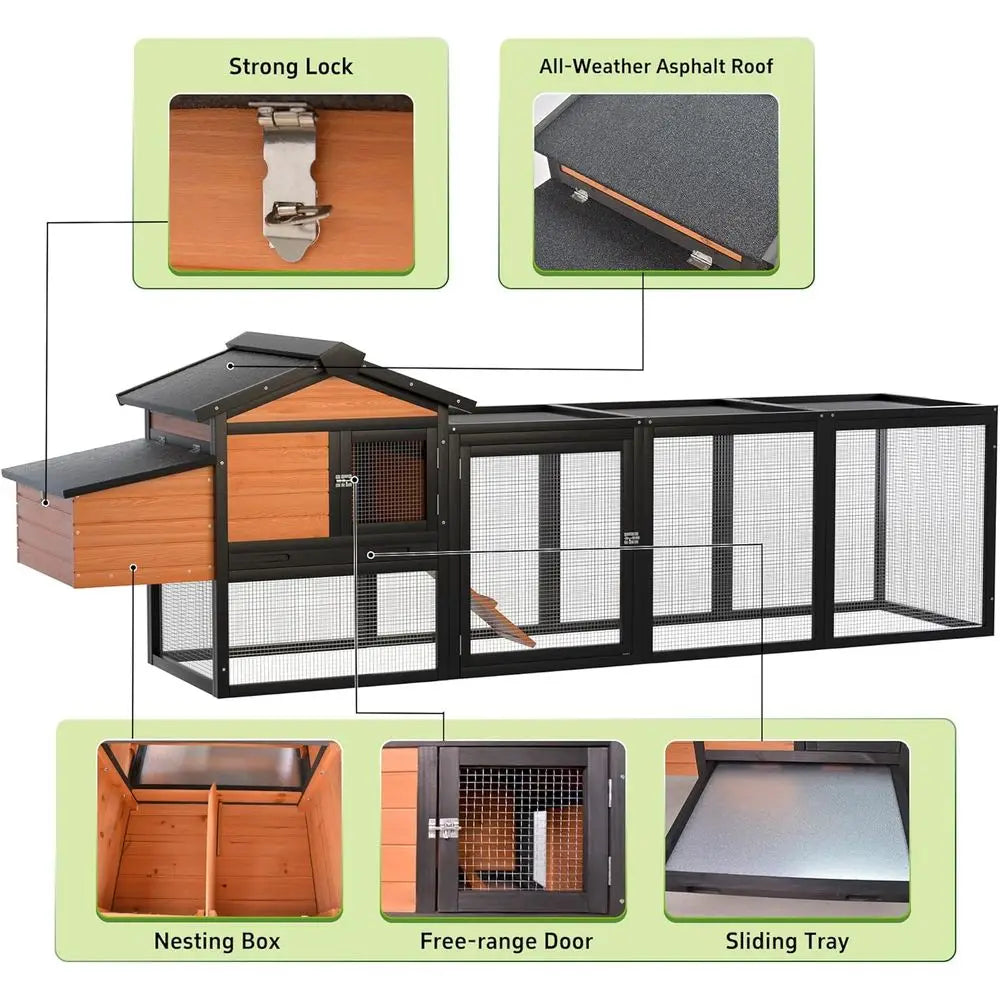 Sturdy Wooden Chicken Coop And Rabbit Hutch With Nesting Box