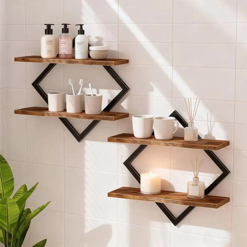 2pcs Floating Rack, One Set of Two Wall Mounted Racks, Four-Layer Suspended Racks, One Set of Two Wall Mounted Racks The Pet & Home Store