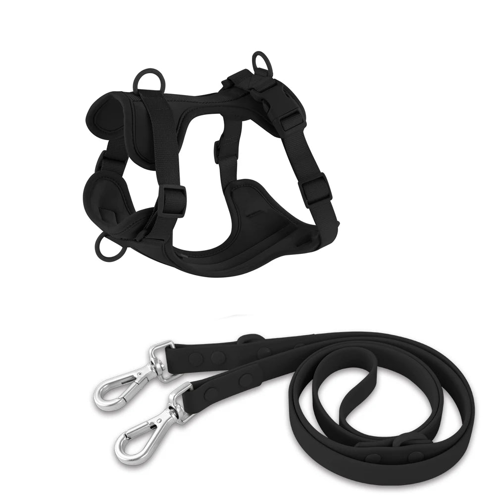 Dog Harness And Leash Set PVC Breathable Adjustable Chest Strap