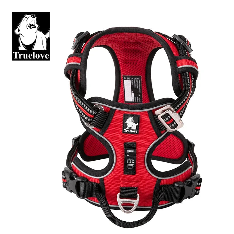 TRUELOVE Reflective No Pull Nylon Dog Harness Adjustable for Walking