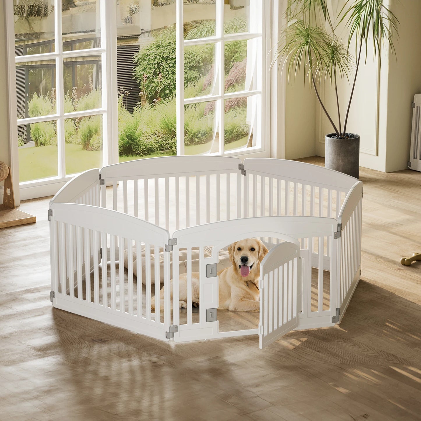 JHK Plastic Dog Playpen For Medium Dogs Portable Indoor Outdoor