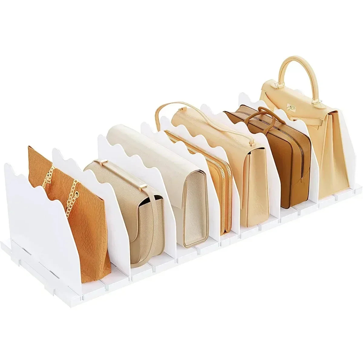 Closet Shelf Divider Adjustable Purse Organizer For Handbags