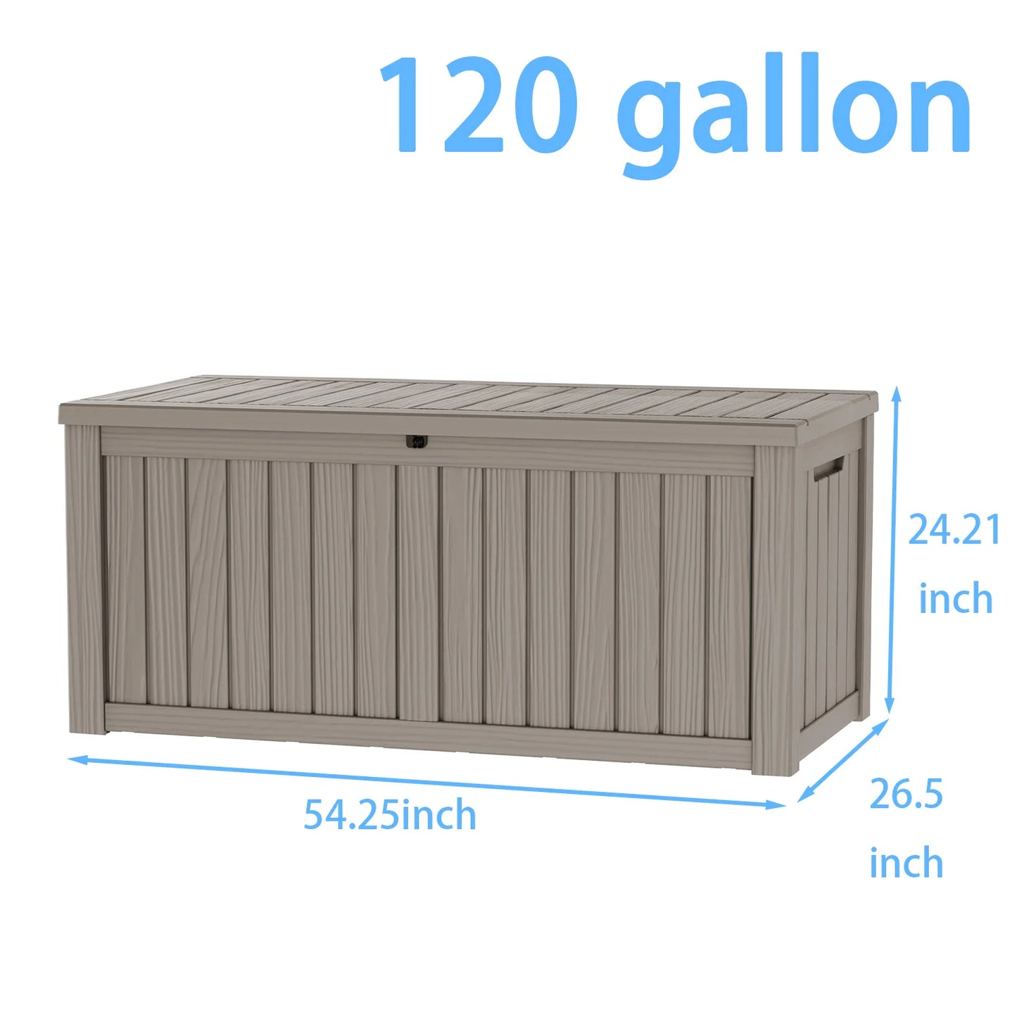 Outdoor Deck Box 120 Gallon Lockable Weatherproof Storage Container
