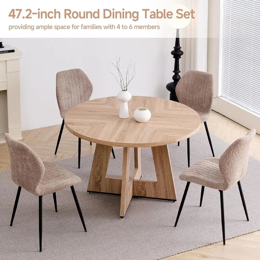 RBXC Five Piece Round Dining Room Table Set With Four Chairs The Pet & Home Store