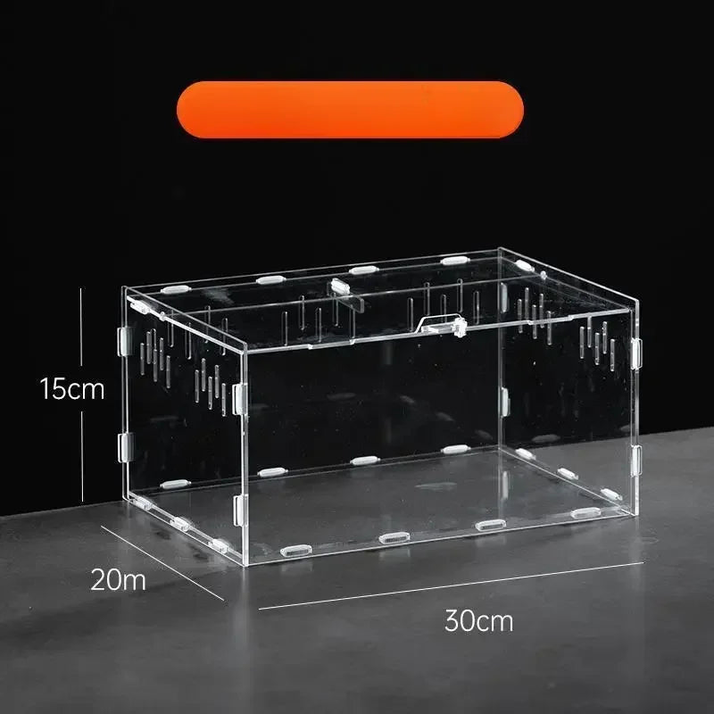 Acrylic Reptile Breeding Box Terrarium Enclosure Transparent