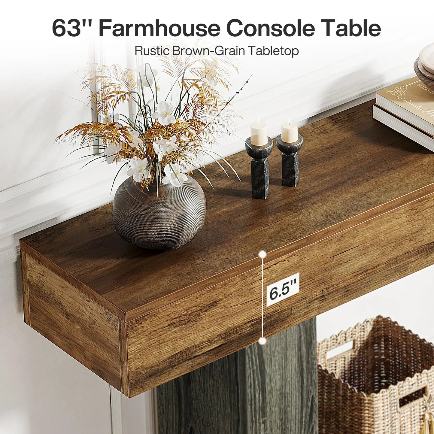 Tribesigns Farmhouse Console Table for Entryway Living Room