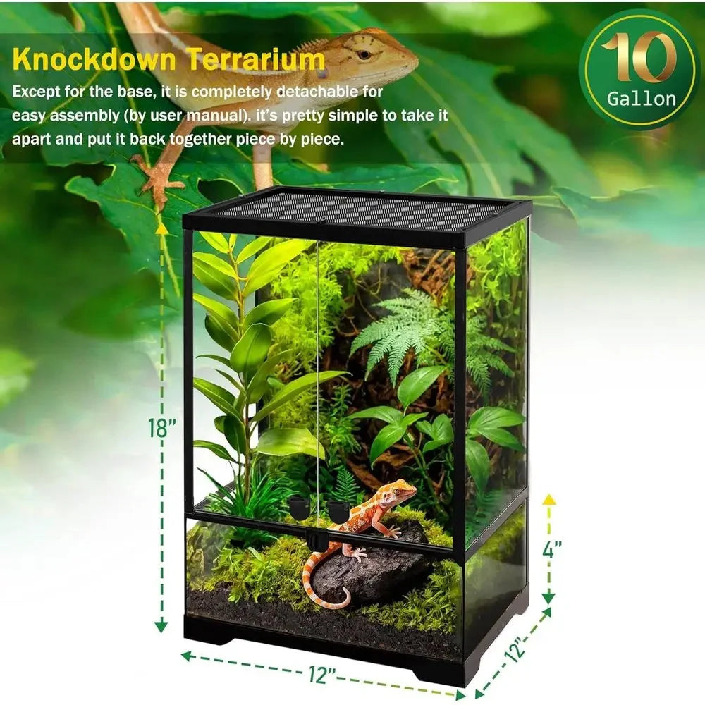 Glass Terrarium Tank With Dual Swing Doors For Reptile Habitats The Pet & Home Store
