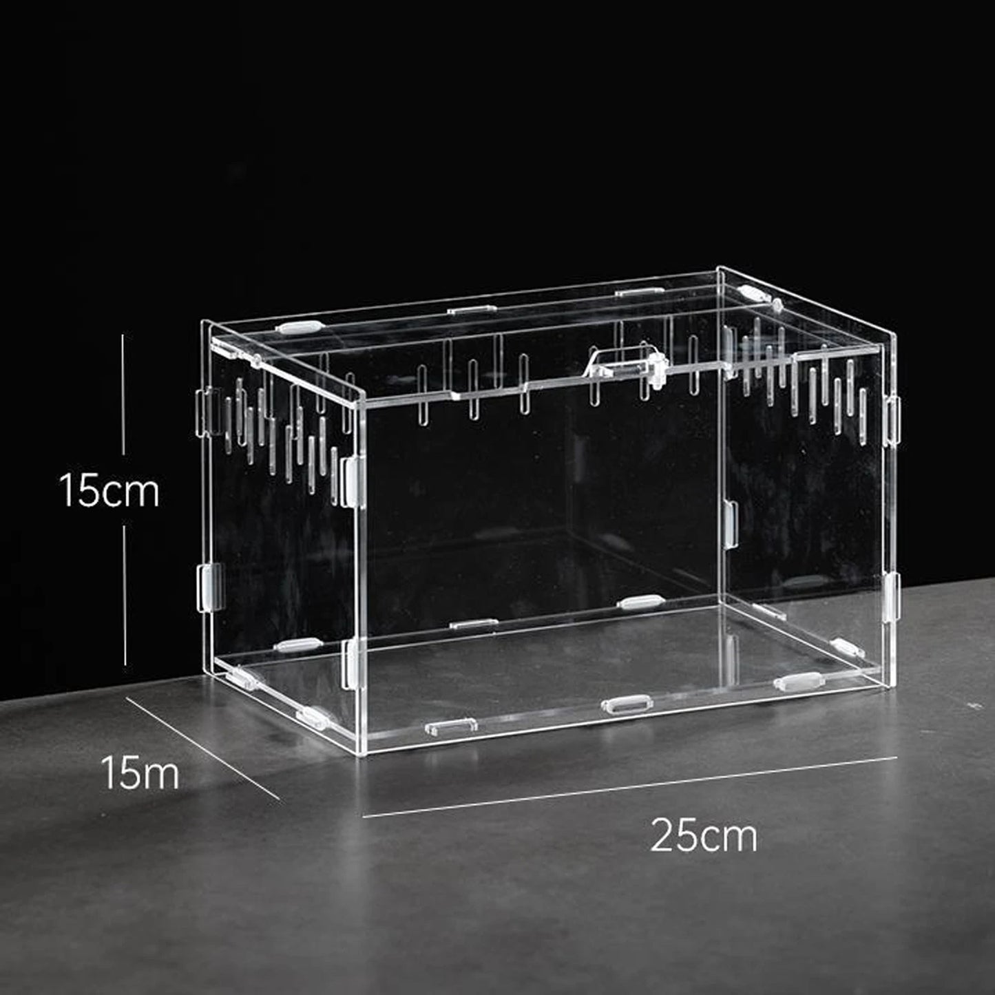Acrylic Transparent Reptile Terrarium Breeding Box Turtle Cage Nano Arboreal Tarantula Enclosure Dearded Dragon Reptiles Habitat