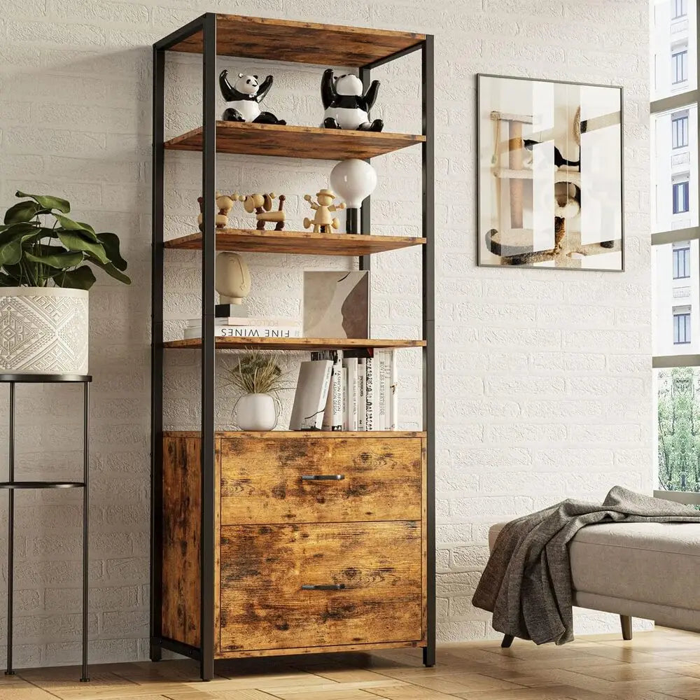 IRONCK Industrial Bookcase File Cabinet Drawers Freestanding
