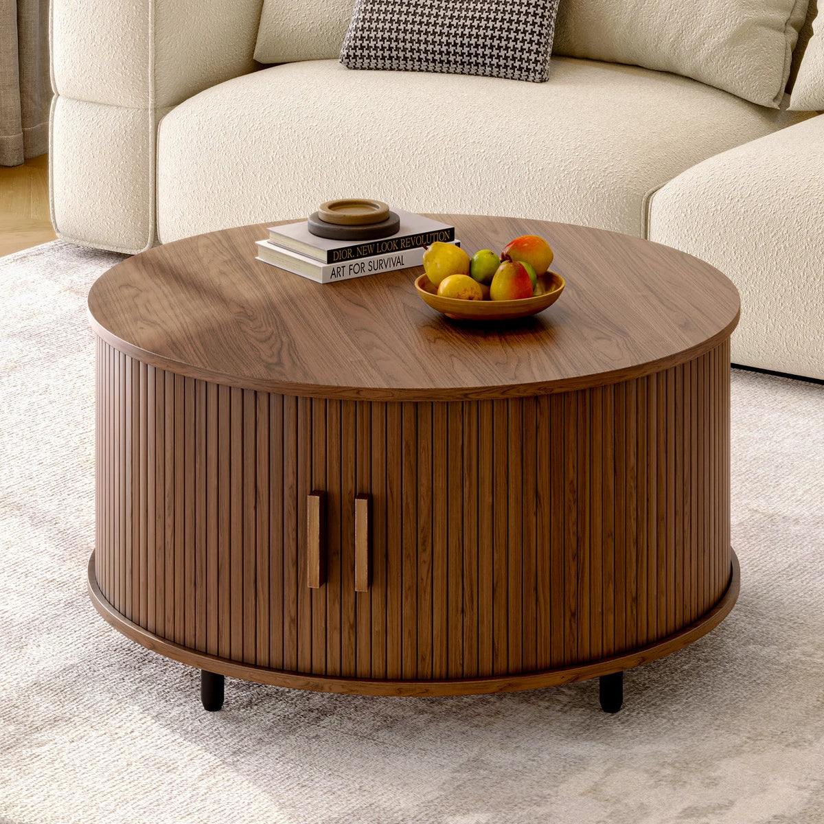 31.5" Round Coffee Table with Storage The Pet & Home Store