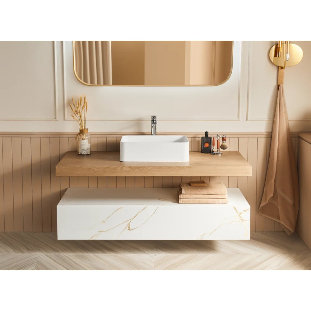 LWO Solid Surface Vessel Sink With Matte Finish For Bathroom