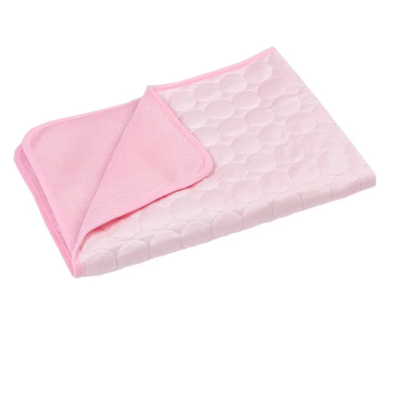 Breathable Pet Cooling Mat for Summer, Washable Ice Silk Dog Blanket, Self-Chilling Non-Toxic Pad for Sofa Car Bed, Fits Small M