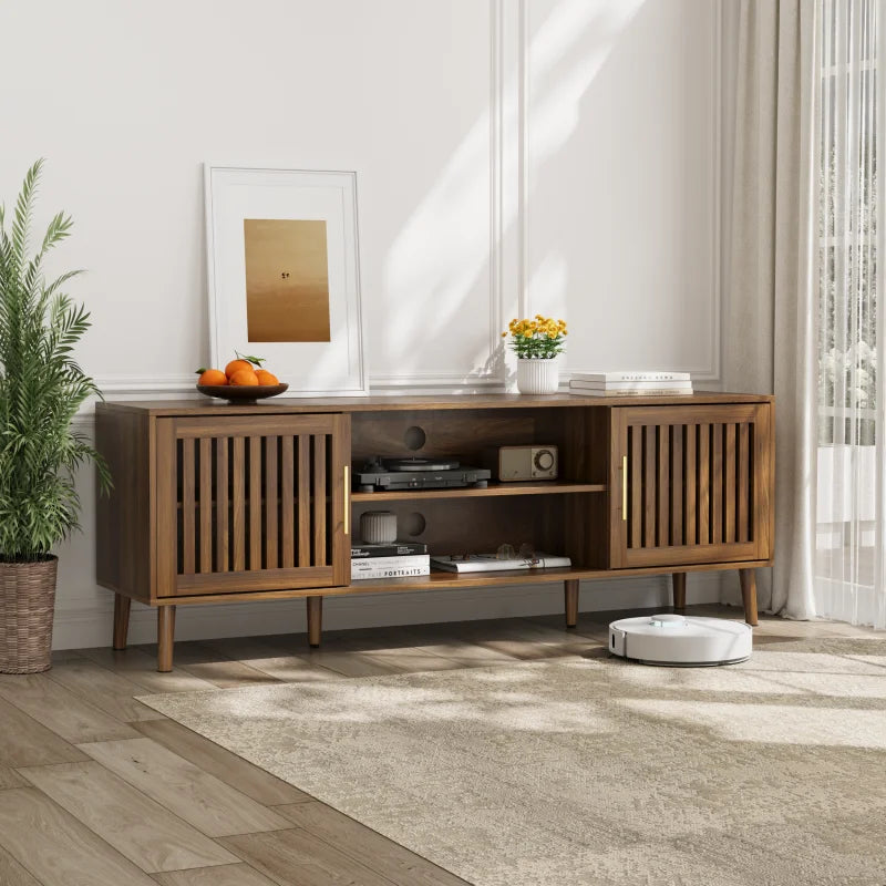 63 inch TV stand with 2 grille door cabinets and adjustable storage rack, suitable for  modern TV cabinets with 55/65/70 in The Pet & Home Store