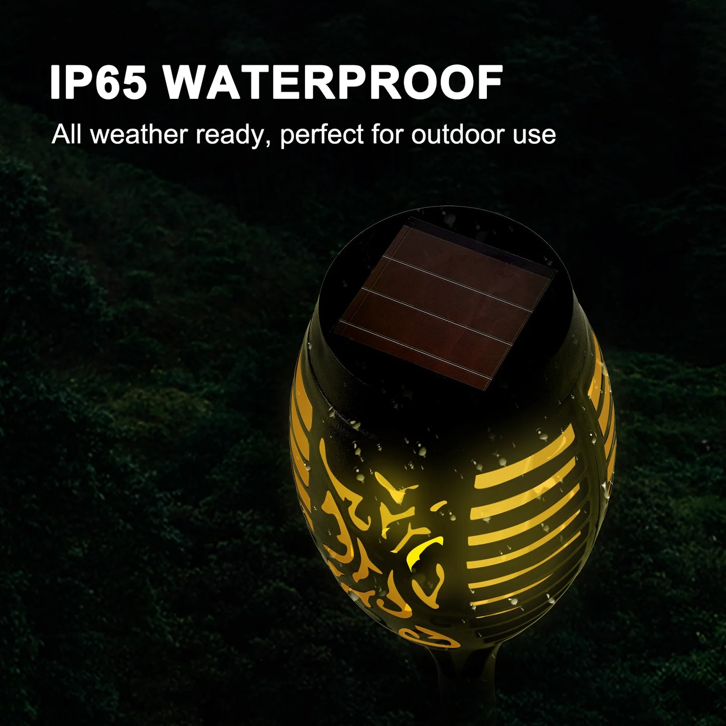 Solar Torch Lights With Flickering Flame Waterproof Outdoor Garden Path