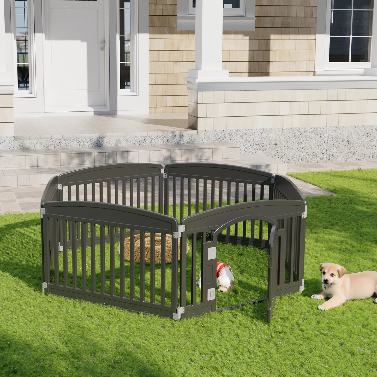JHK Plastic Dog Playpen For Medium Dogs Portable Indoor Outdoor