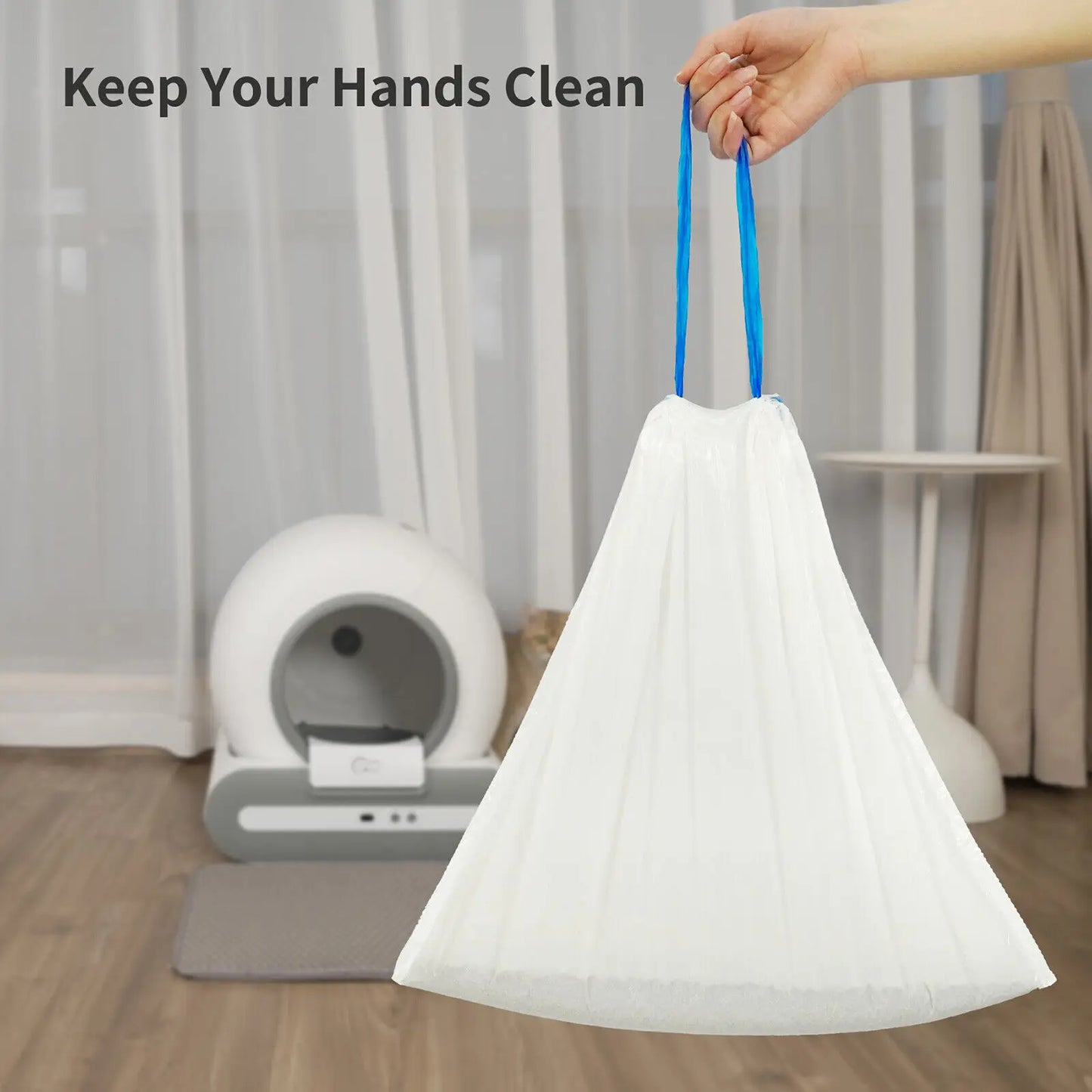 DOEL Cat Litter Box Liners With Drawstring Design Durable