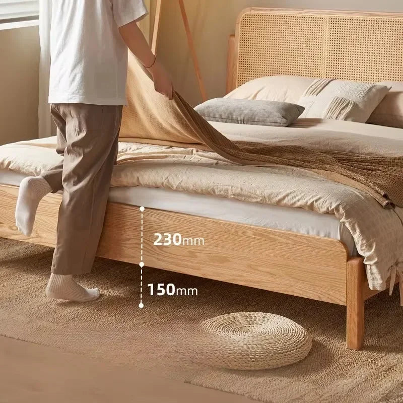 Fluffy Rattan Bed Set for Modern Bedroom Furniture