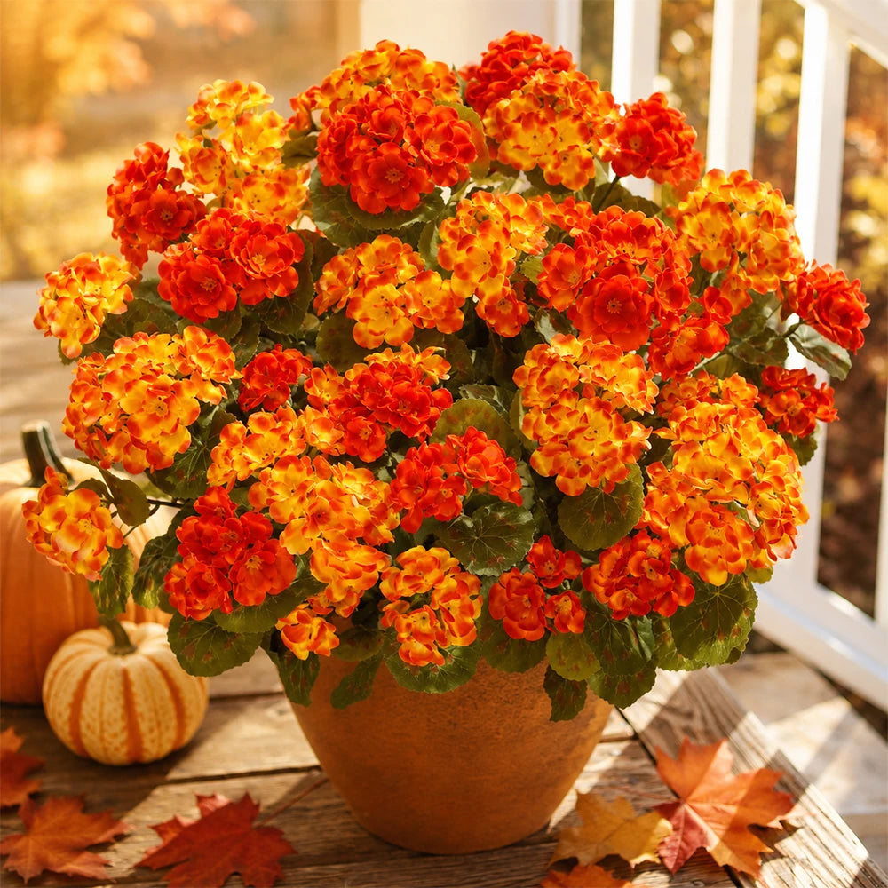 6 pcs Artificial Fall Geranium Flowers The Pet & Home Store