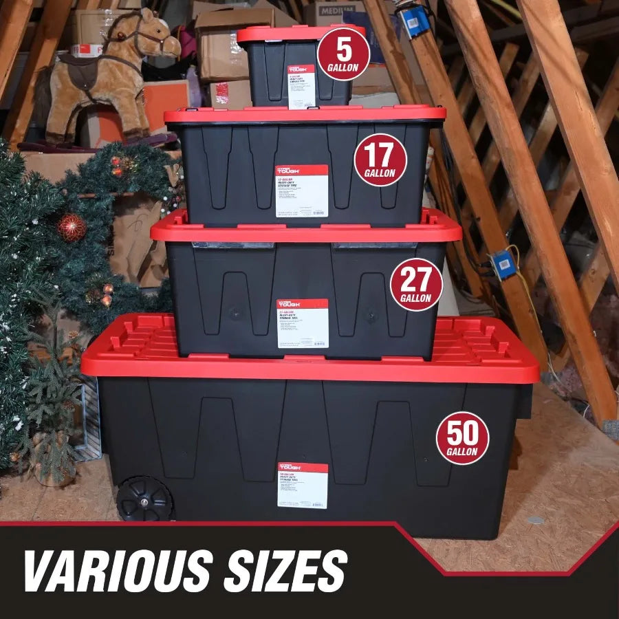 Heavy Duty Plastic Storage Bin With Secure Snap Lid