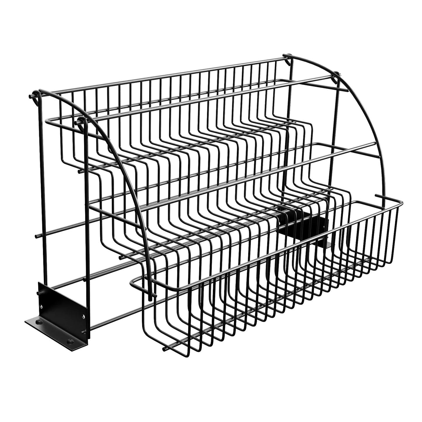 Bymaocar Three Tier Kitchen Spice Rack Cabinet Mounted Pull Down