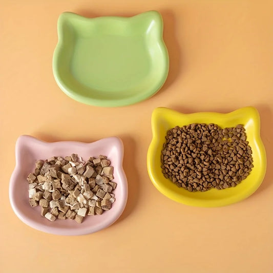4-Color Pet Bowl Cat Food Dish Canned Snack Frozen Meal Plate for Dwarf Cats Premium Anti-Black-Nose Pet Dish Home Use Pet Bowl.