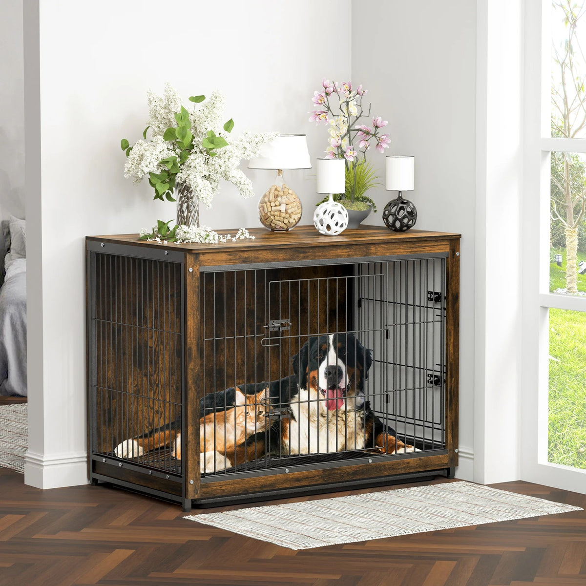 Pet Kennel with 2 Doors and Removable Tray The Pet & Home Store