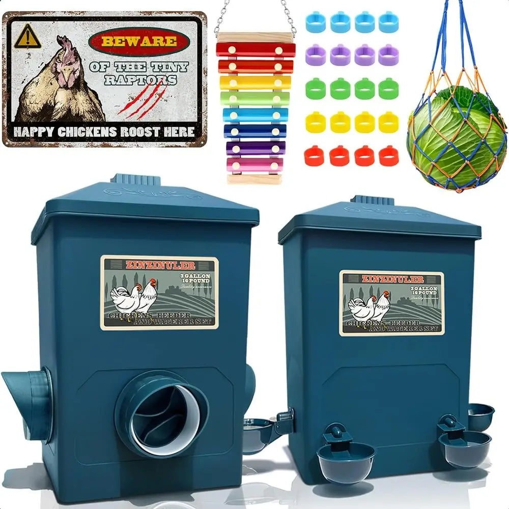 Automatic Port and Cup Chicken Waterer Set for Coop