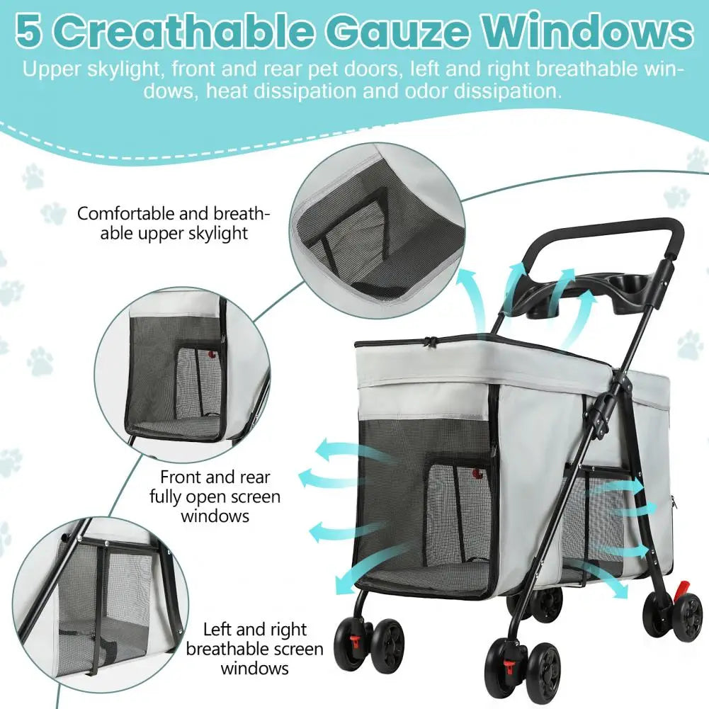 Dog Stroller With 360-degree Wheels The Pet & Home Store