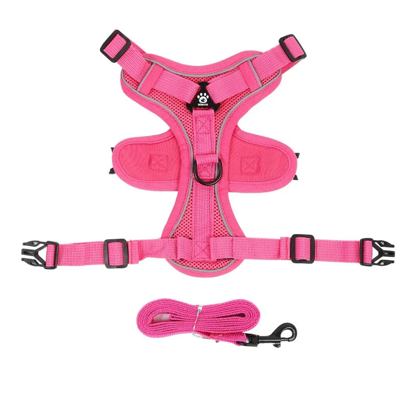 No Pull Dog Harness And Leash Set Reflective Adjustable Vest