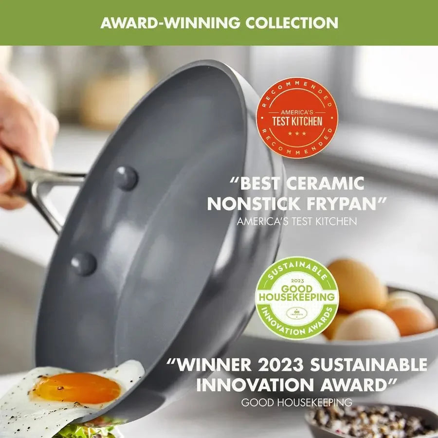 Valencia Pro Ceramic Nonstick 16 Piece Cookware Set Induction Ready