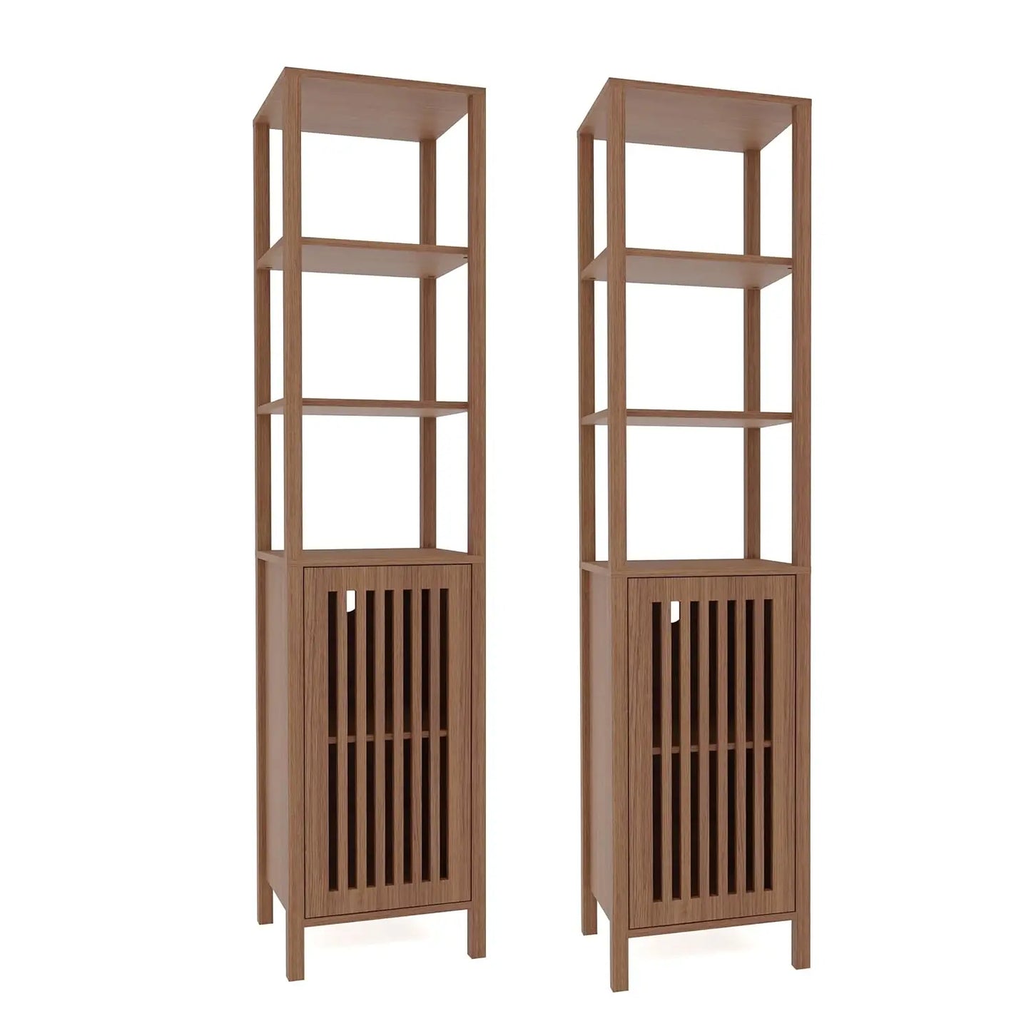 Farmhouse TV Stand Bookshelf And Storage Cabinet For Living Room