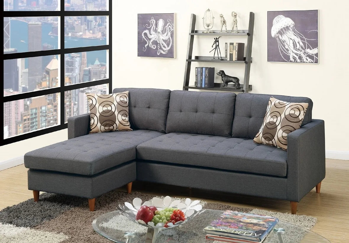 Polyfiber Modular Sectional Sofa With Reversible Chaise